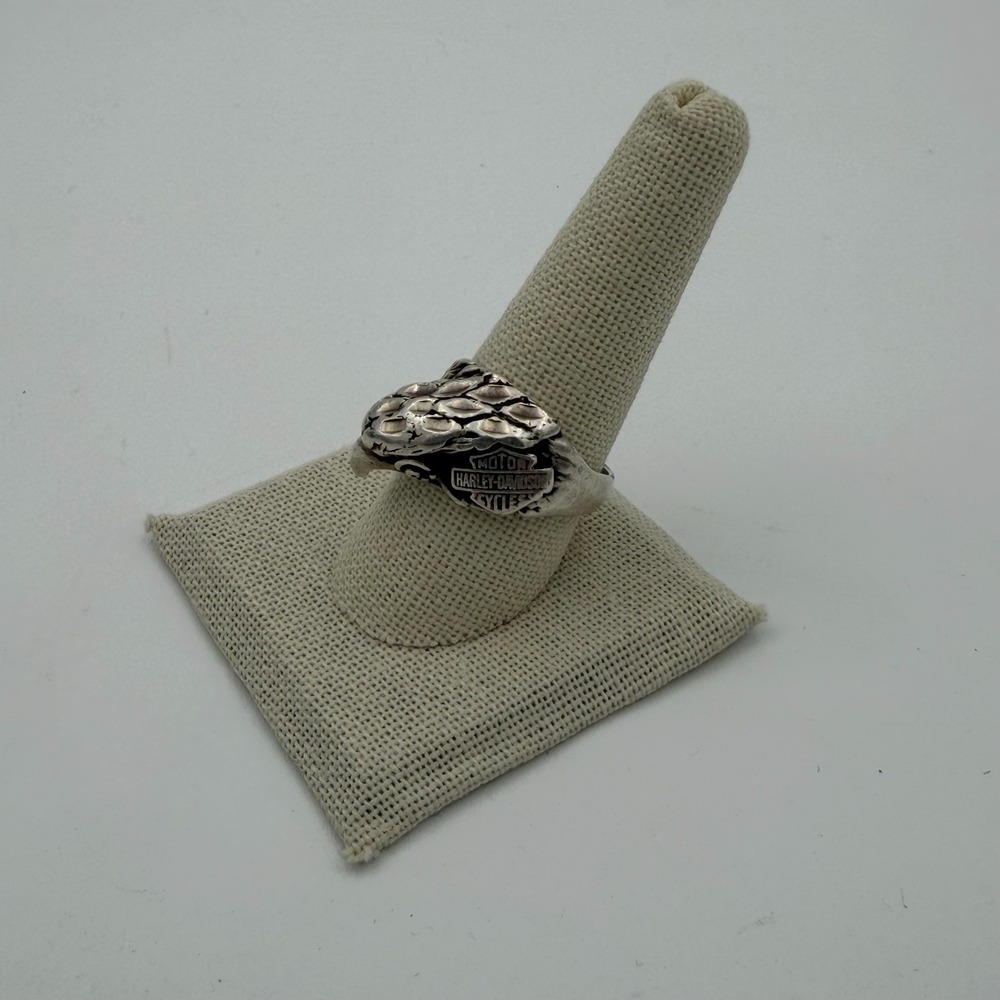 Harley Davidson Motorcycle Ring Eagle Head Mens Sterling Silver Size 9